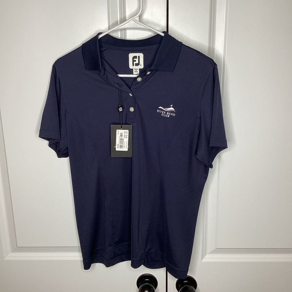 Ladies Footjoy NWT "River Bend"‎ Golf Polo medium navy Blue